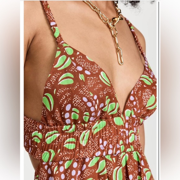 A.L.C. Women's Rhodes Dress, Bronze Tone/Green Kick Multi, 0 - Picture 2 of 8